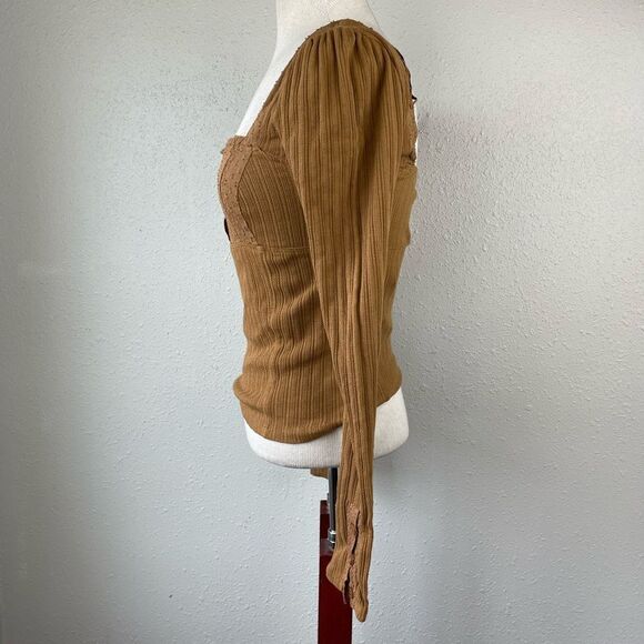 NWT Free People Inca Trail Brown Top - Picture 3 of 8